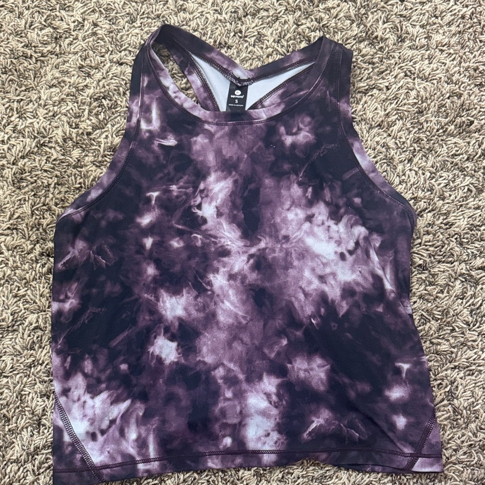 90 Degree By Reflex Dark Purple Tie-Dye Tank Top